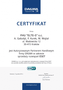 certyfikat_autoryzowany partner eset_ELTE-S-1