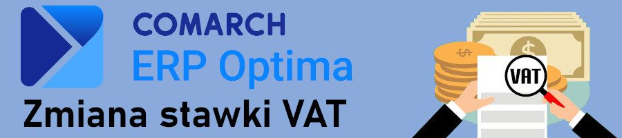 ERP Optima zmiana stawki VAT