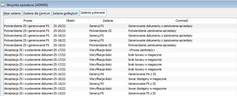 obsługa procesów w comarch erp xl